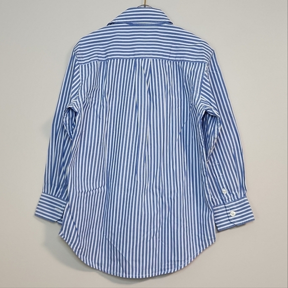 GAP Blue & White Boys Striped Button Down Shirt, Size 6-7 ~ EUC - Picture 2 of 6